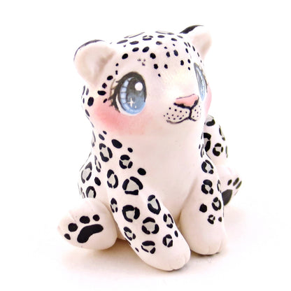 Snow Leopard Figurine - Polymer Clay Animals Continents Collection