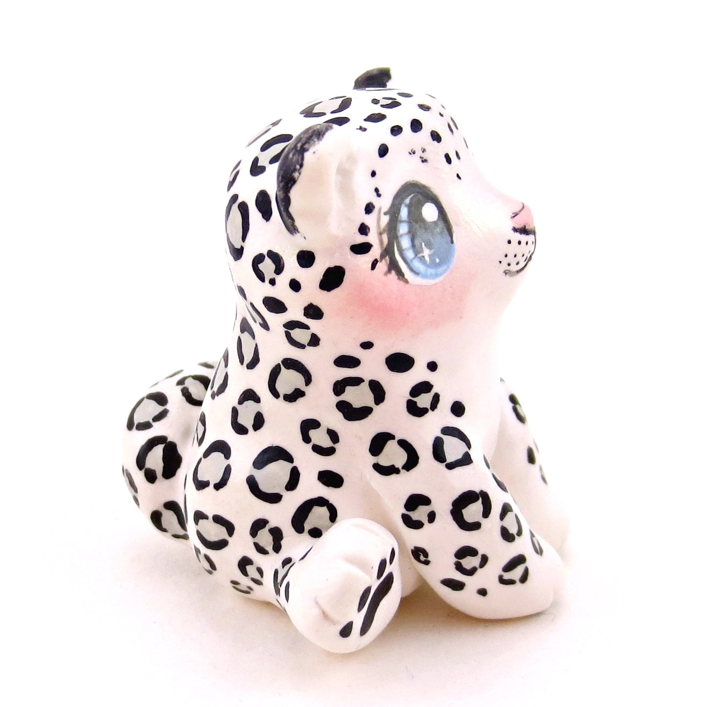 Snow Leopard Figurine - Polymer Clay Animals Continents Collection