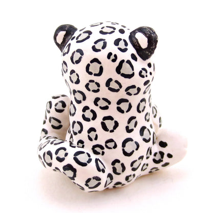 Snow Leopard Figurine - Polymer Clay Animals Continents Collection