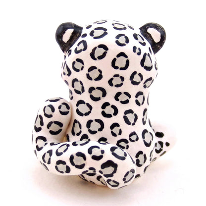 Snow Leopard Figurine - Polymer Clay Animals Continents Collection