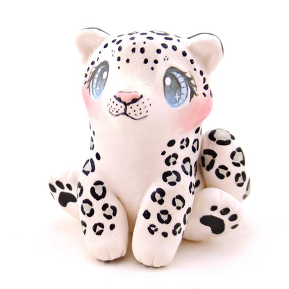 Snow Leopard Figurine - Polymer Clay Animals Continents Collection