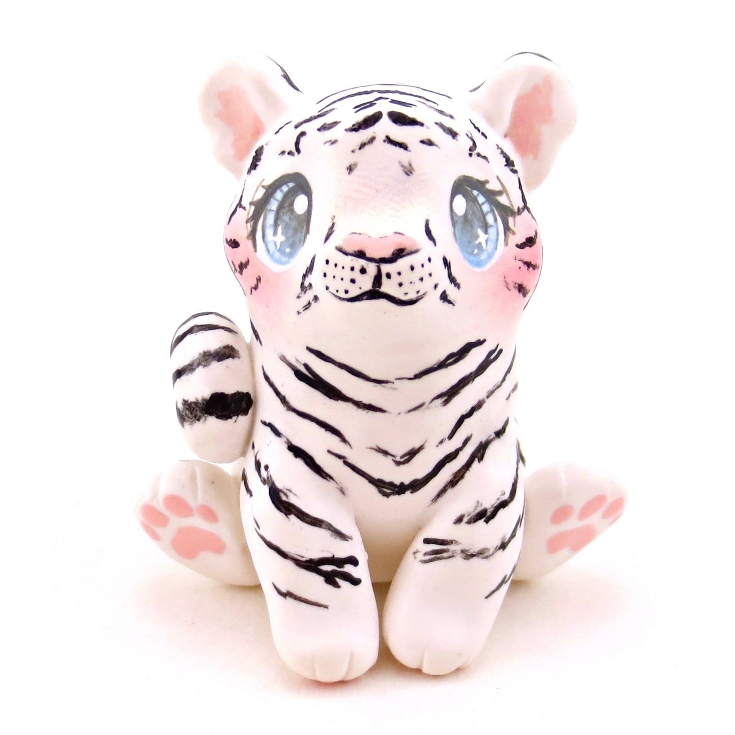 White Tiger Figurine - Polymer Clay Animals Continents Collection