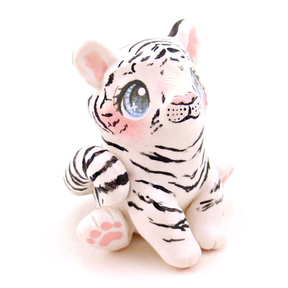 White Tiger Figurine - Polymer Clay Animals Continents Collection