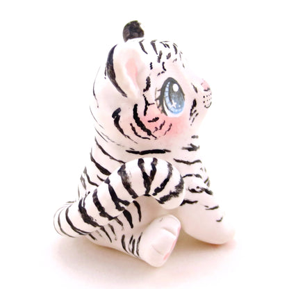 White Tiger Figurine - Polymer Clay Animals Continents Collection