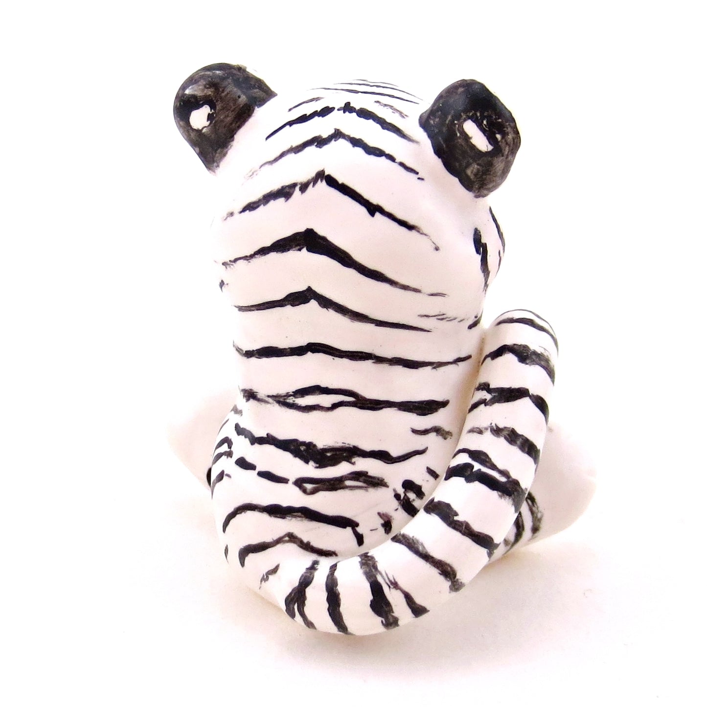 White Tiger Figurine - Polymer Clay Animals Continents Collection