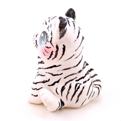 White Tiger Figurine - Polymer Clay Animals Continents Collection