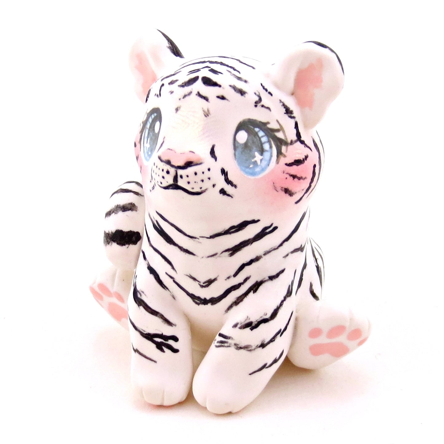 White Tiger Figurine - Polymer Clay Animals Continents Collection