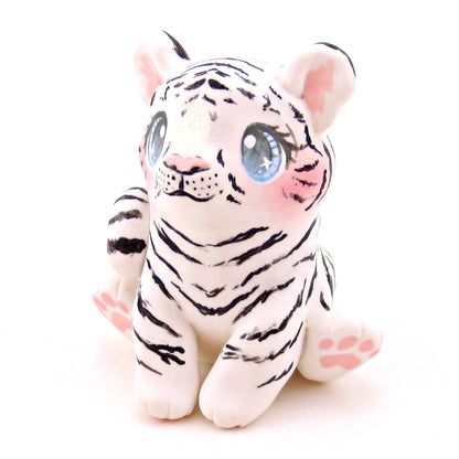 White Tiger Figurine - Polymer Clay Animals Continents Collection