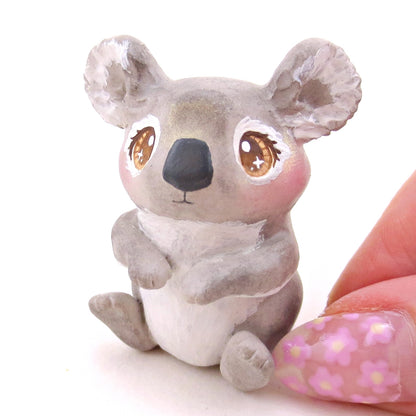 Brown-Eyed Koala Figurine - Polymer Clay Animals Continents Collection