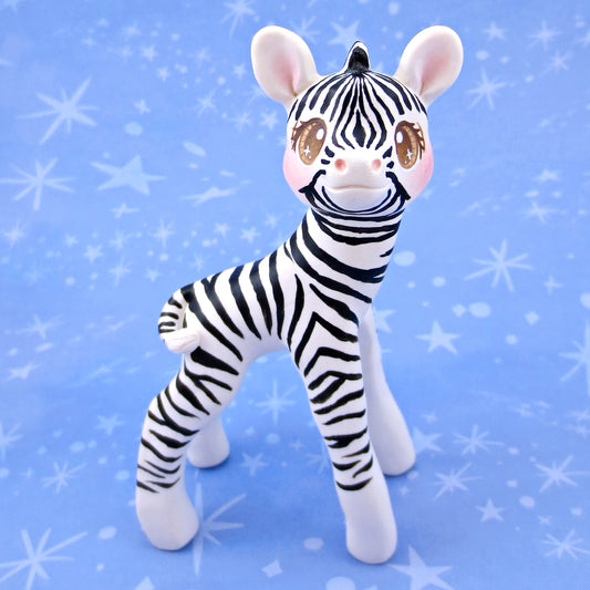 Zebra Figurine - Polymer Clay Animals Continents Collection