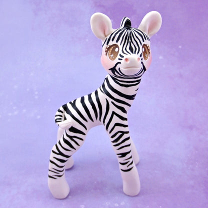 Zebra Figurine - Polymer Clay Animals Continents Collection