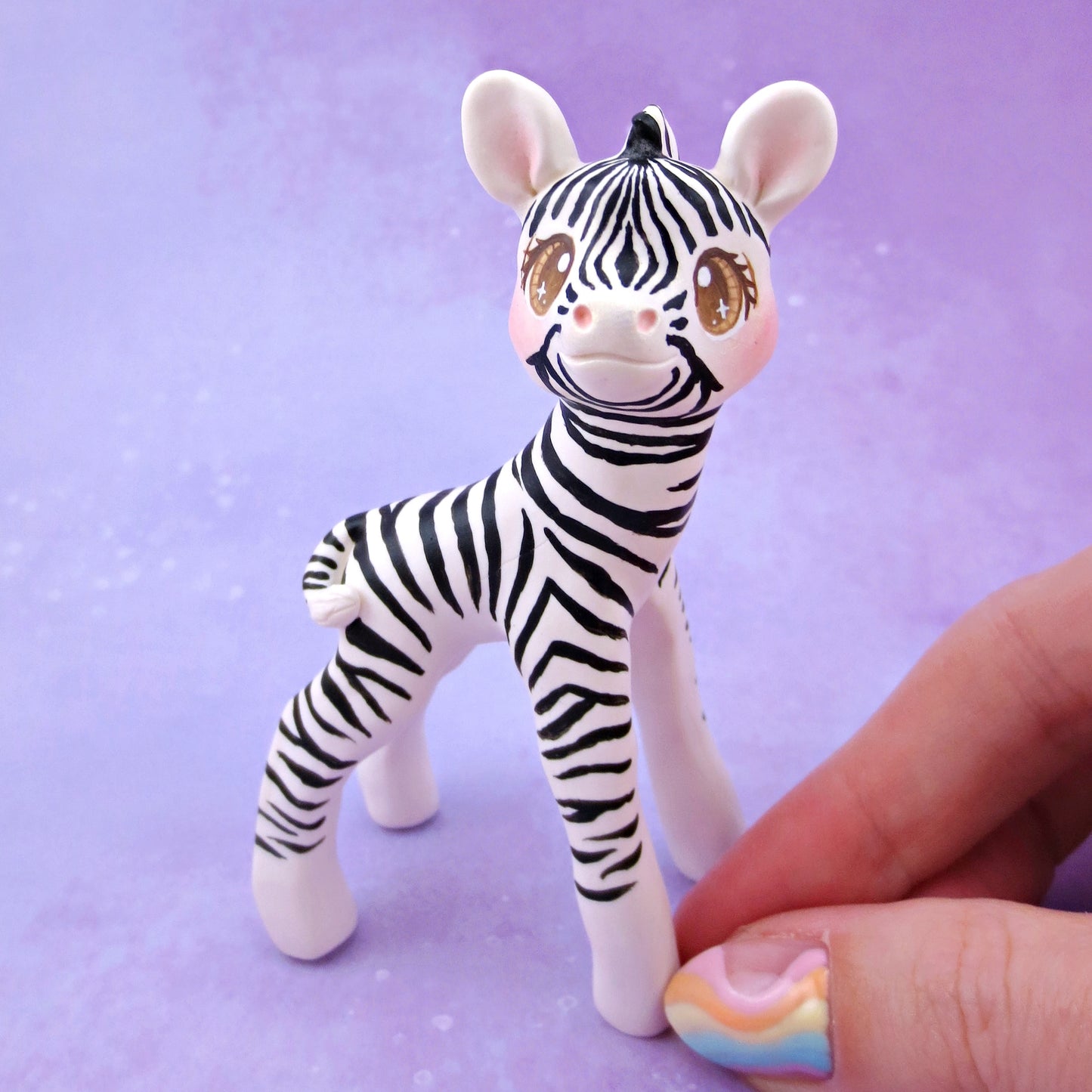 Zebra Figurine - Polymer Clay Animals Continents Collection