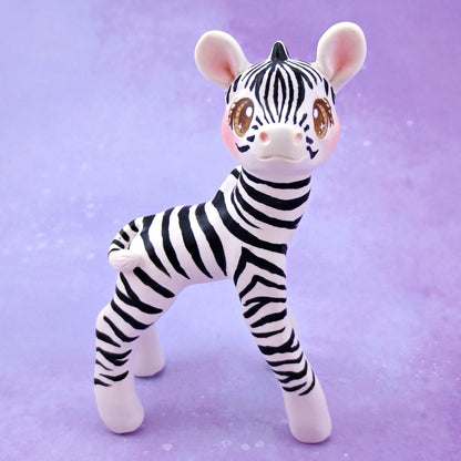 Zebra Figurine - Polymer Clay Animals Continents Collection