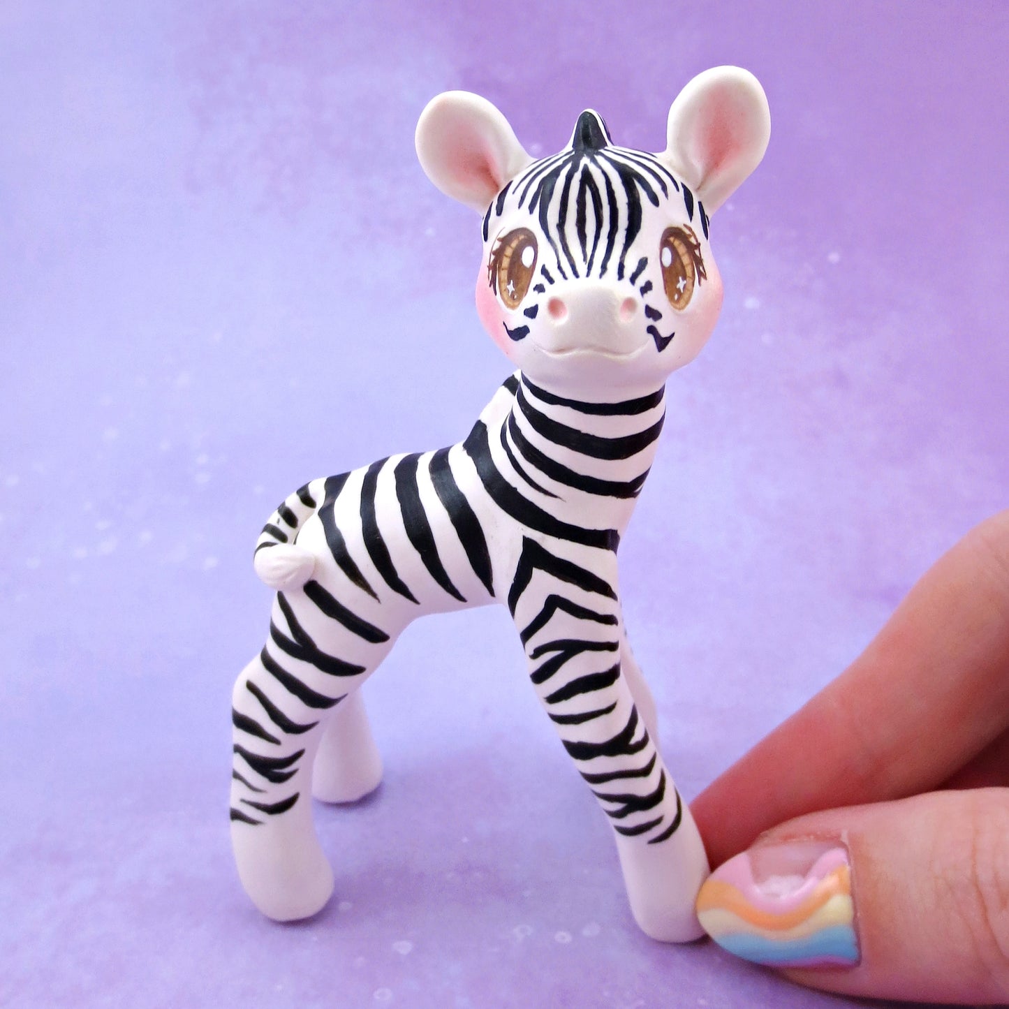 Zebra Figurine - Polymer Clay Animals Continents Collection