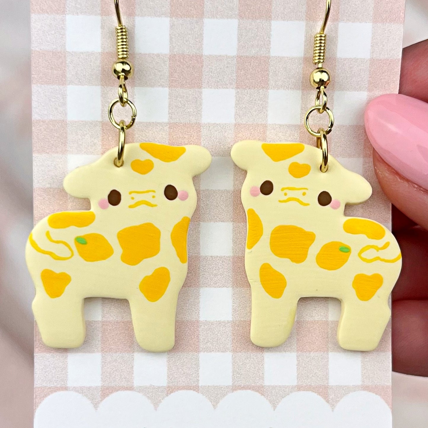 Lemon Cow Polymer Clay Earrings