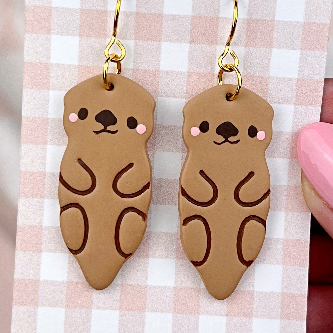 Sea Otter Polymer Clay Earrings