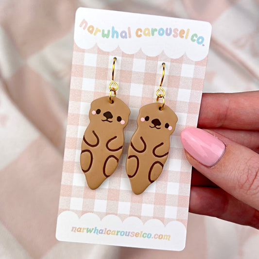 Sea Otter Polymer Clay Earrings