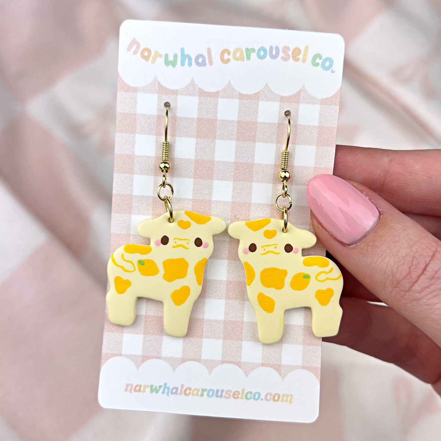 Lemon Cow Polymer Clay Earrings