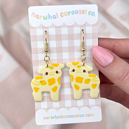 Lemon Cow Polymer Clay Earrings