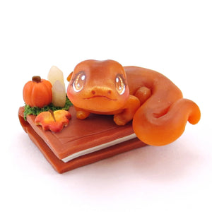 Fall Familiars Newt Figurine Set - Polymer Clay Animals Fall and Halloween Collection