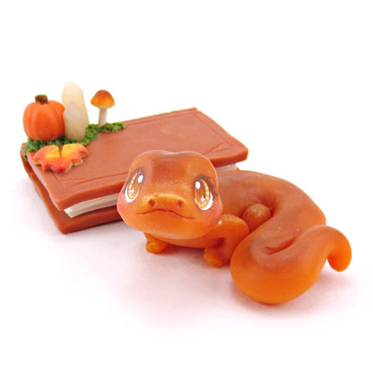 Fall Familiars Newt Figurine Set - Polymer Clay Animals Fall and Halloween Collection