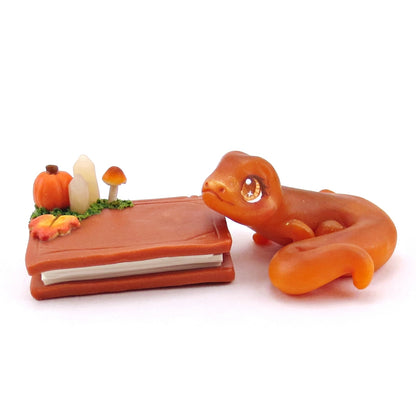 Fall Familiars Newt Figurine Set - Polymer Clay Animals Fall and Halloween Collection