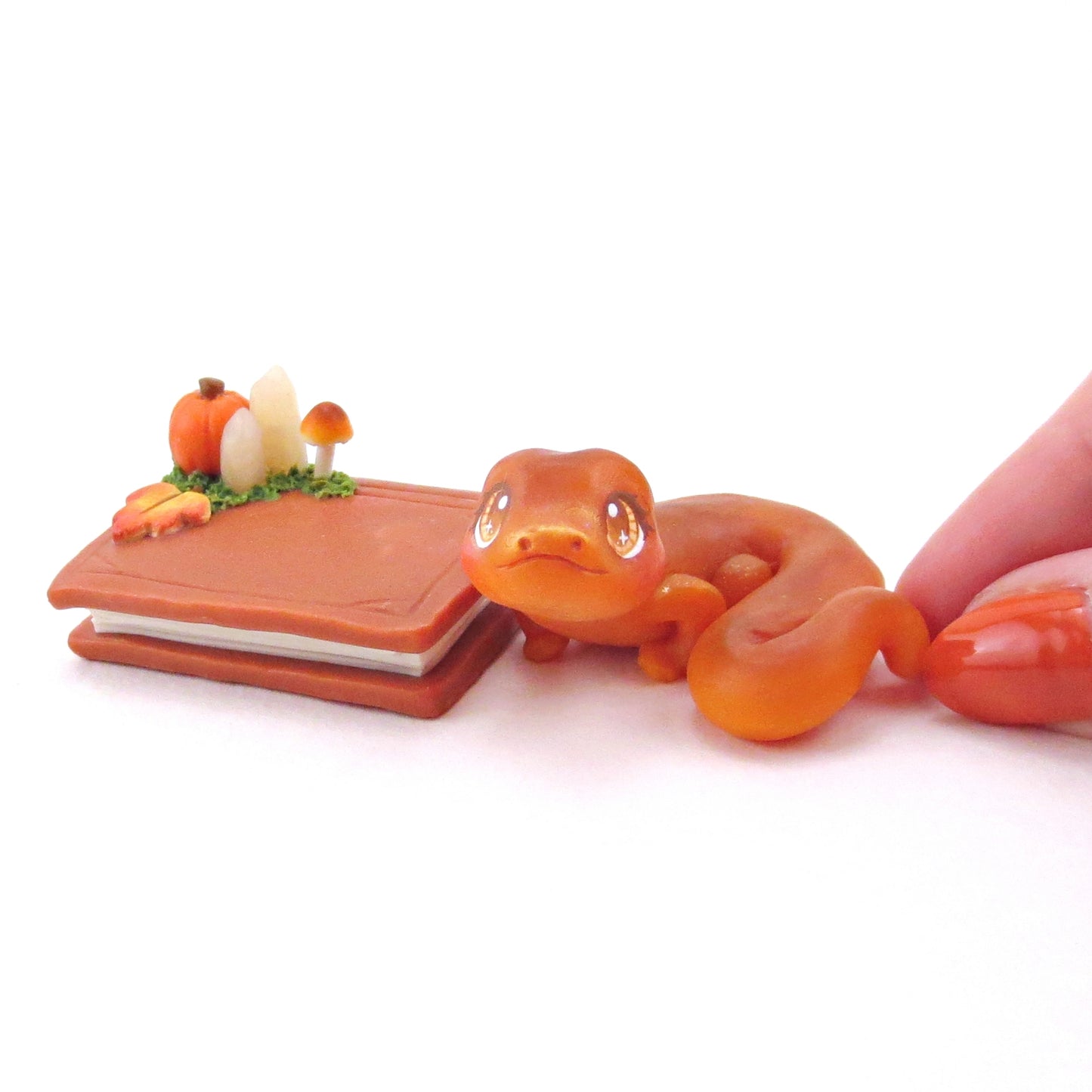 Fall Familiars Newt Figurine Set - Polymer Clay Animals Fall and Halloween Collection