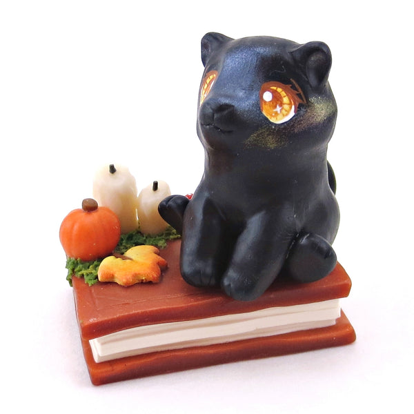 Fall Familiars Black Cat Figurine Set - Polymer Clay Animals Fall and Halloween Collection