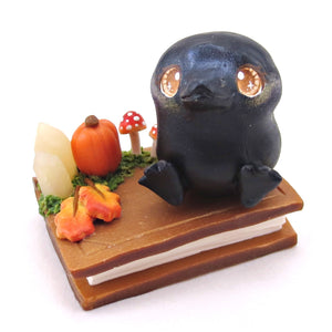 Fall Familiars Crow Figurine Set - Polymer Clay Animals Fall and Halloween Collection