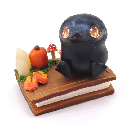 Fall Familiars Crow Figurine Set - Polymer Clay Animals Fall and Halloween Collection