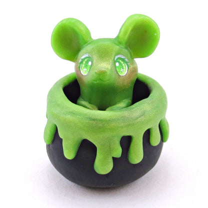 "Pastel Halloween" Potion Mouse Figurine - Polymer Clay Animals Fall and Halloween Collection