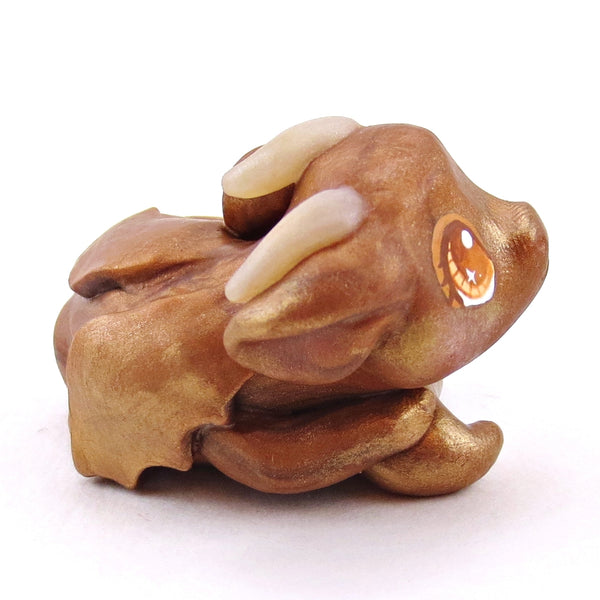 Baby Dragon Pumpkin Hugger Figurine - Polymer Clay Animals Fall and Halloween Collection