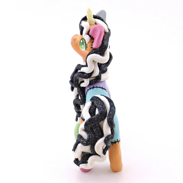 Patchwork Frankenunicorn Unicorn Figurine - Polymer Clay Animals Fall and Halloween Collection