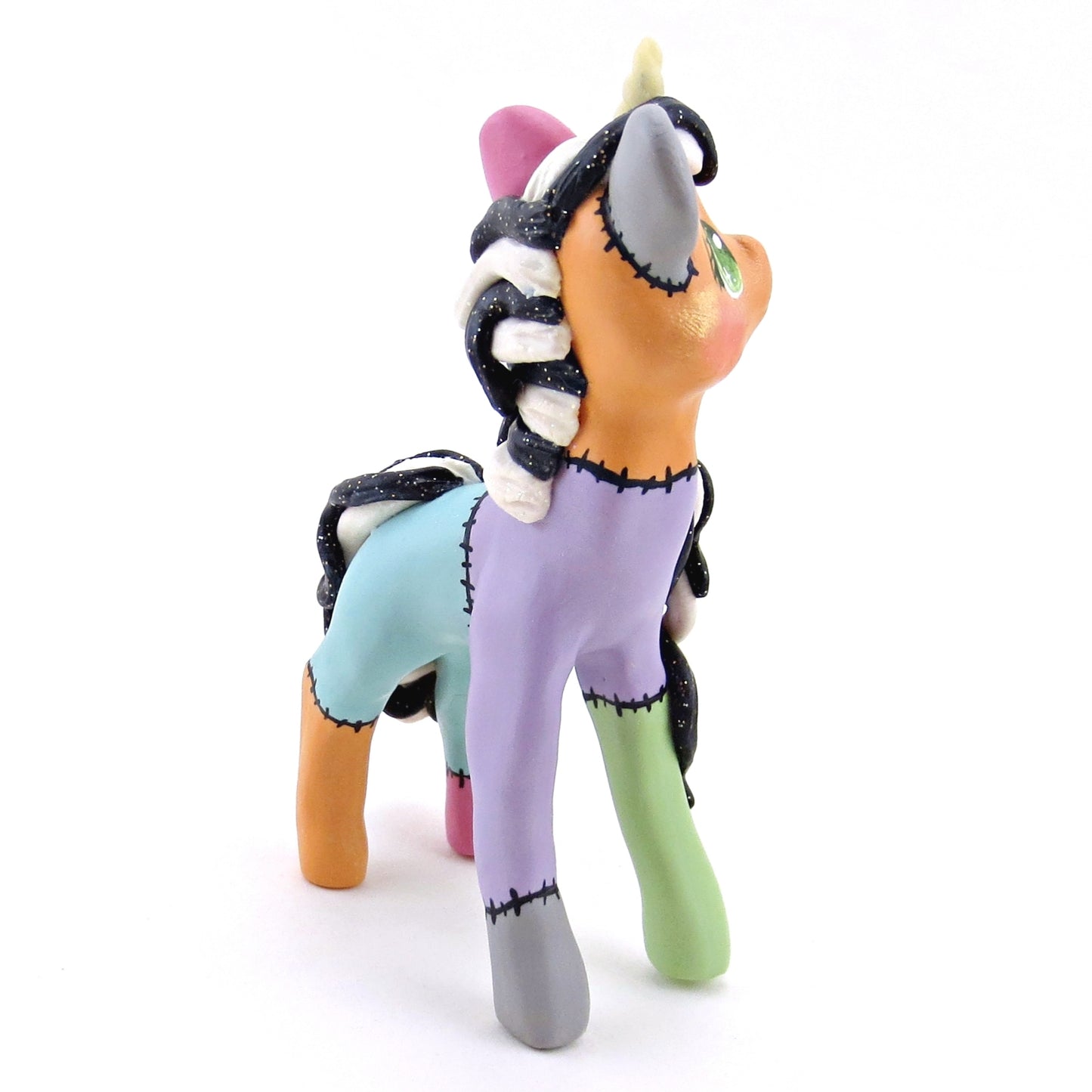 Patchwork Frankenunicorn Unicorn Figurine - Polymer Clay Animals Fall and Halloween Collection