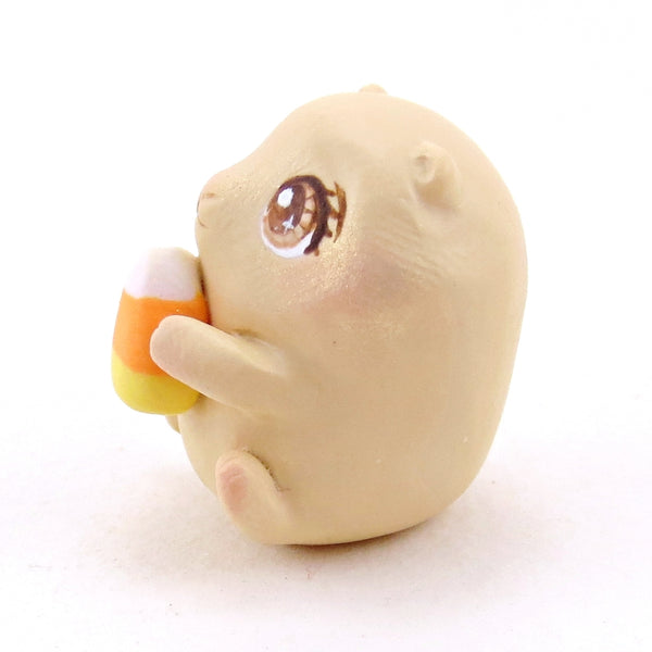 Teeny Candy Corn Hamster Figurine - Polymer Clay Animals Fall and Halloween Collection