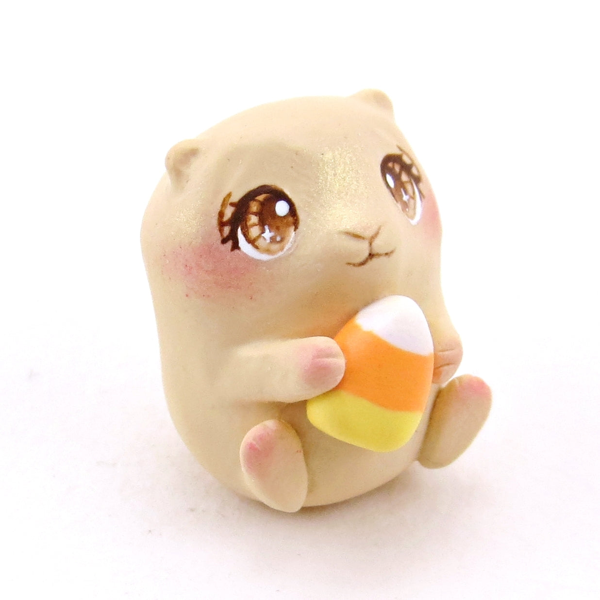 Teeny Candy Corn Hamster Figurine - Polymer Clay Animals Fall and Halloween Collection