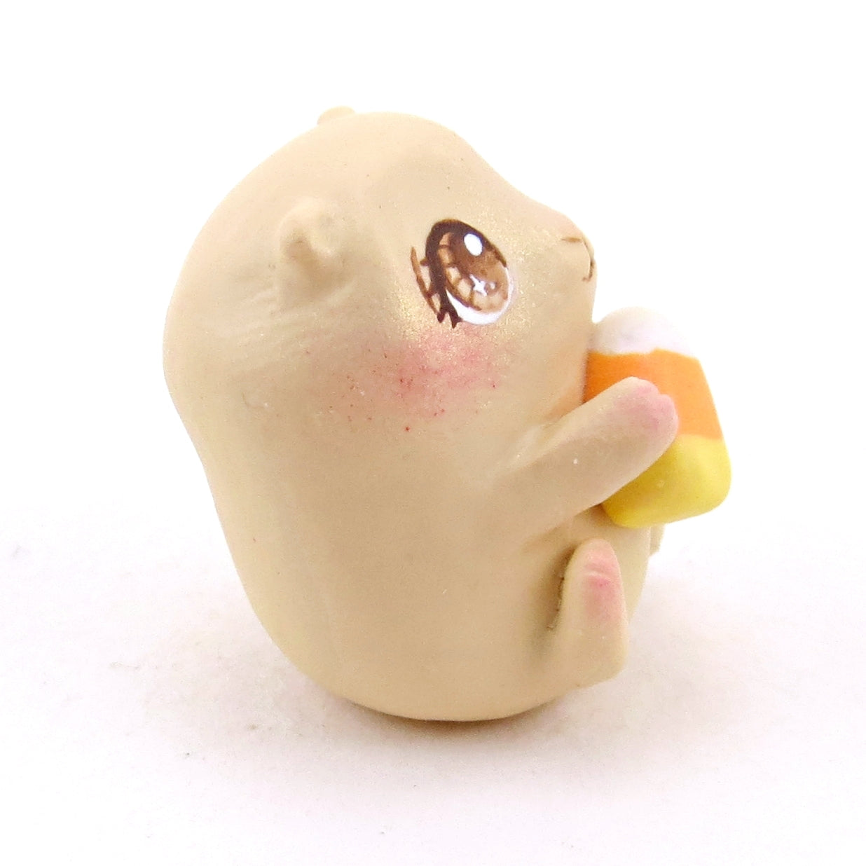 Teeny Candy Corn Hamster Figurine - Polymer Clay Animals Fall and Halloween Collection