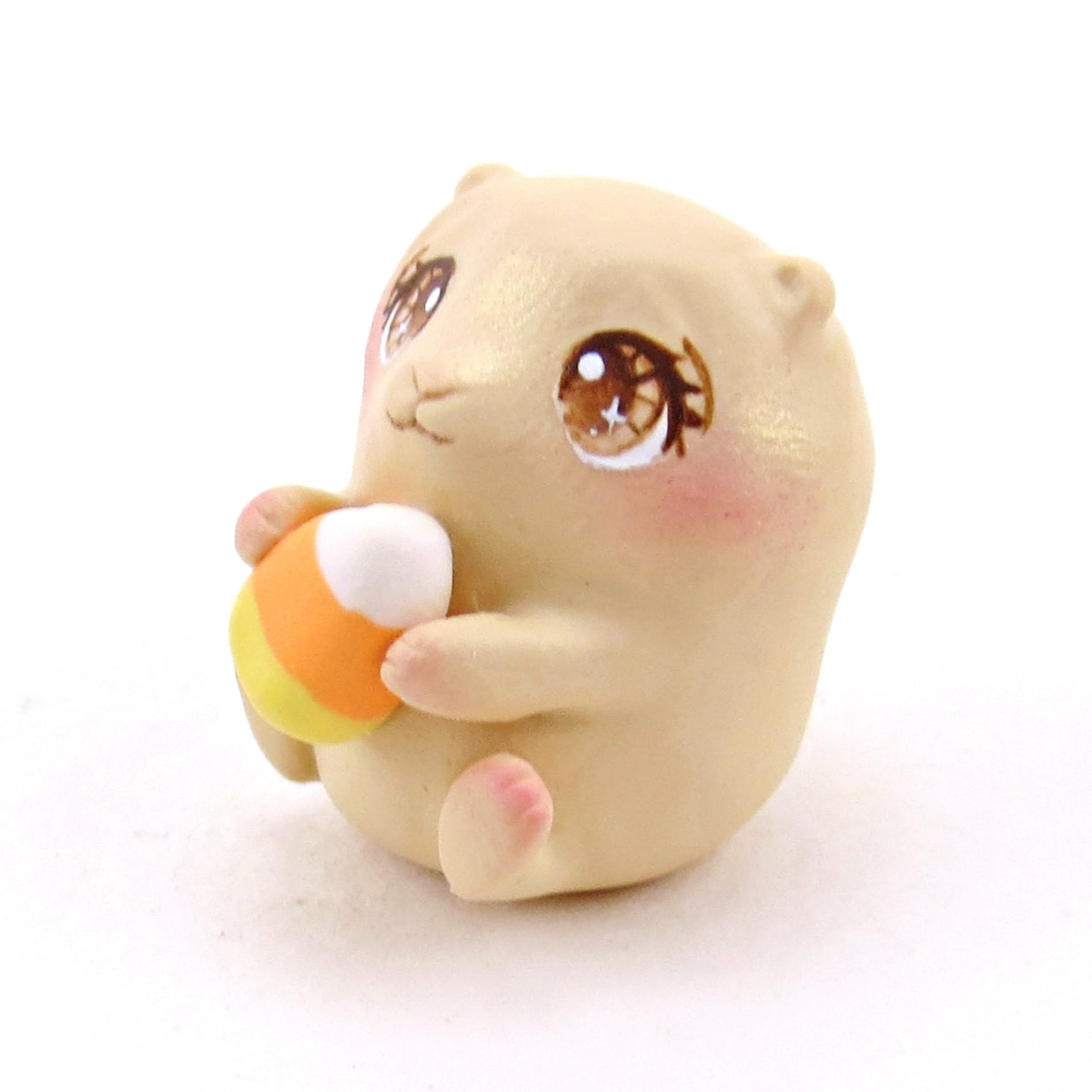 Teeny Candy Corn Hamster Figurine - Polymer Clay Animals Fall and Halloween Collection