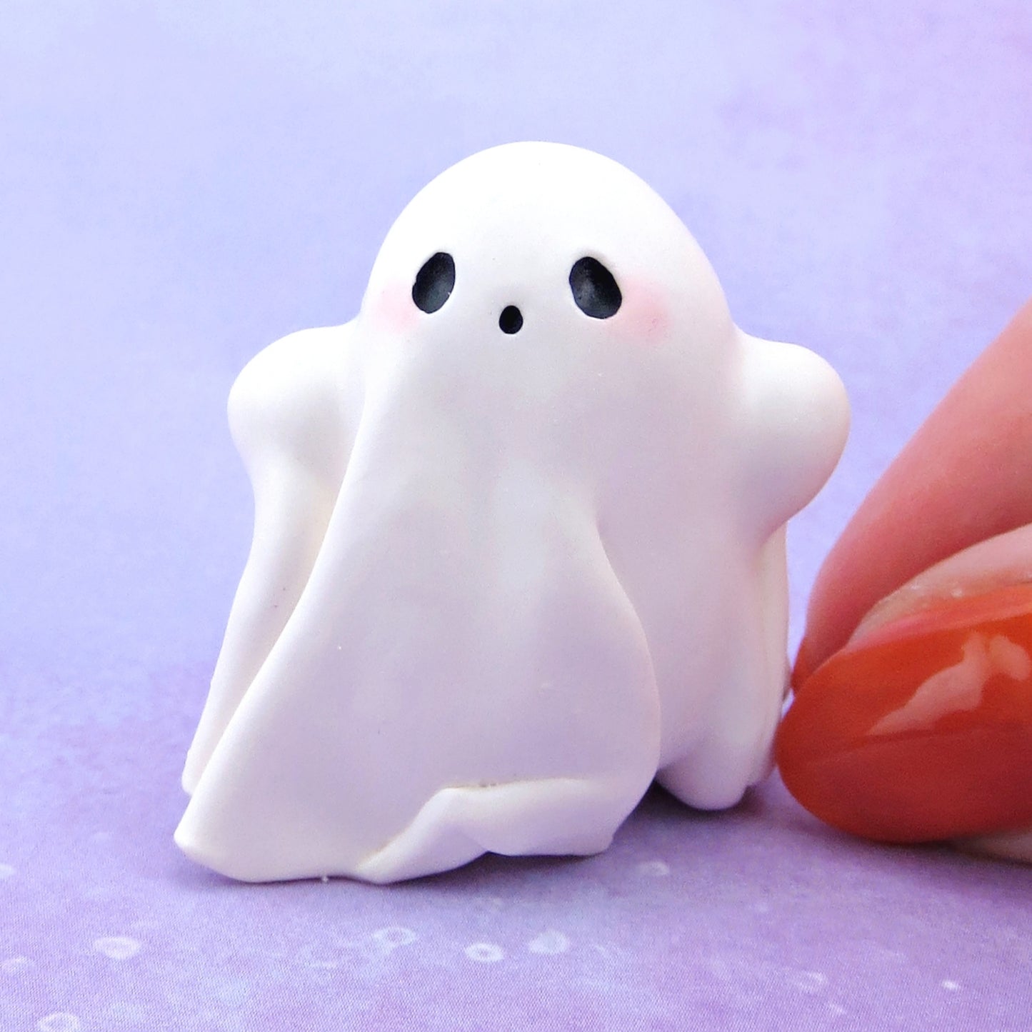 Little Ghostie Figurine - Polymer Clay Animals Fall and Halloween Collection