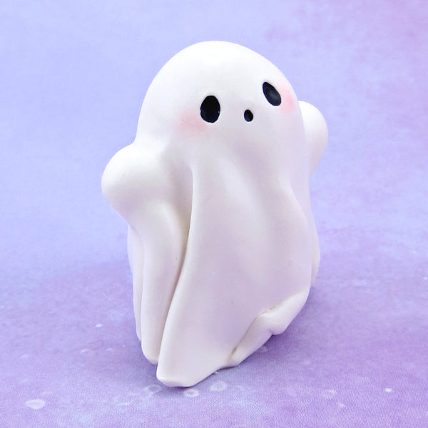 Little Ghostie Figurine - Polymer Clay Animals Fall and Halloween Collection