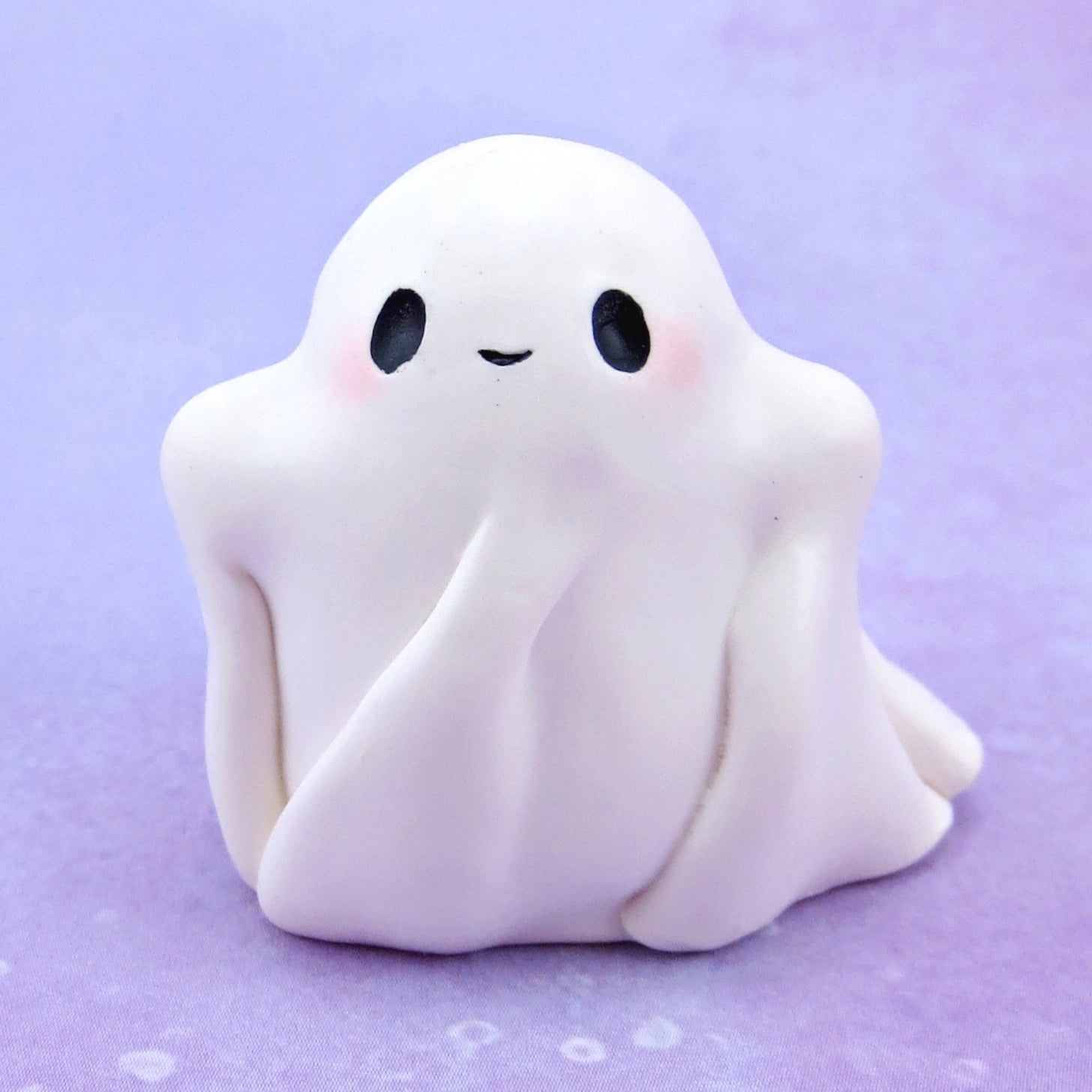 Little Smiley Ghostie Figurine - Polymer Clay Animals Fall and Halloween Collection