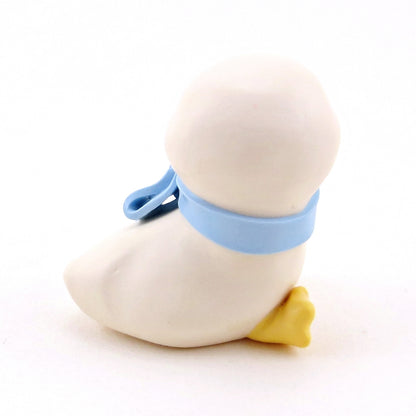 Maisie the Goose with Blue Bow Figurine - Polymer Clay Spring Collection