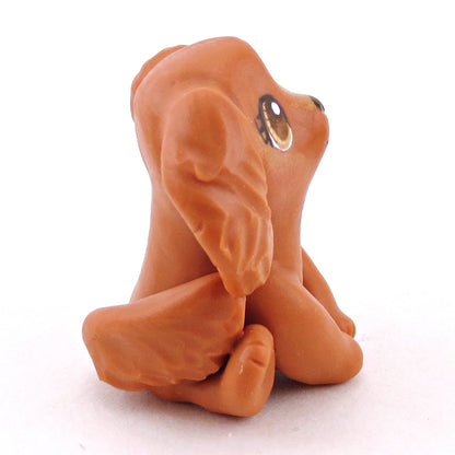 Red Golden Retriever Dog Figurine - Polymer Clay Spring Collection