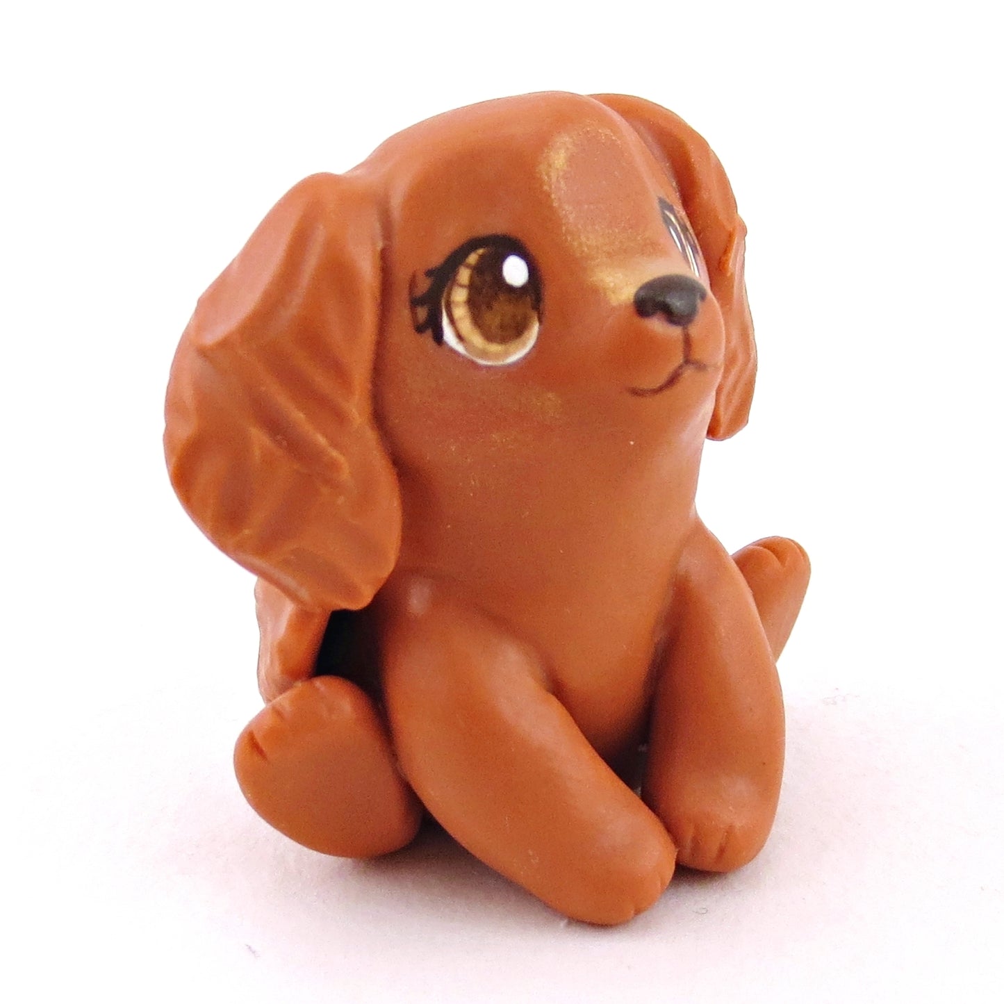 Red Golden Retriever Dog Figurine - Polymer Clay Spring Collection