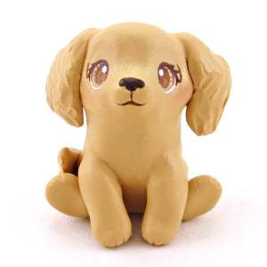 Golden Retriever Dog Figurine - Polymer Clay Spring Collection