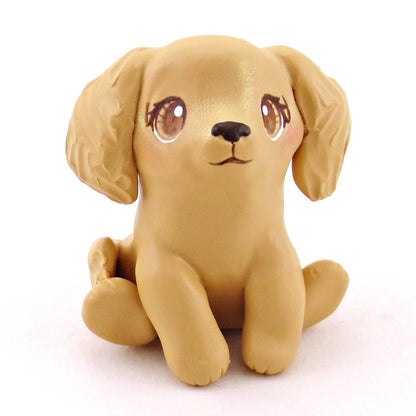 Golden Retriever Dog Figurine - Polymer Clay Spring Collection