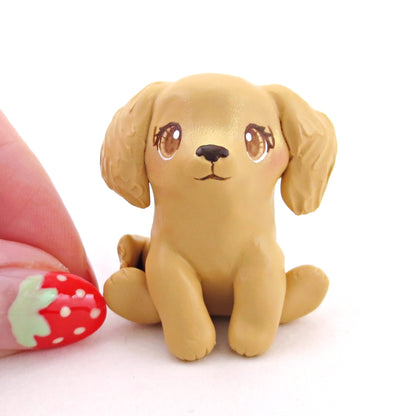 Golden Retriever Dog Figurine - Polymer Clay Spring Collection