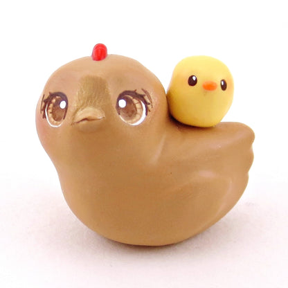 Hen and Chick Figurine - Polymer Clay Spring Collection