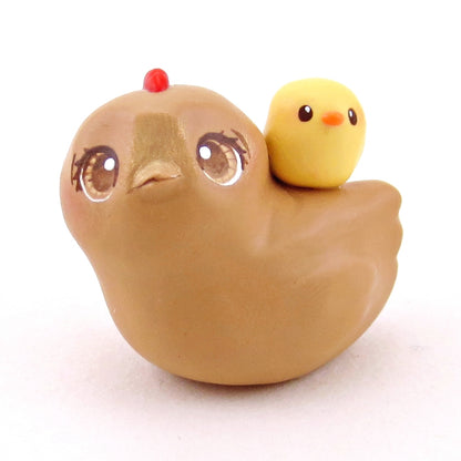 Hen and Chick Figurine - Polymer Clay Spring Collection