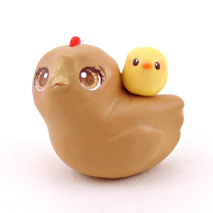 Hen and Chick Figurine - Polymer Clay Spring Collection